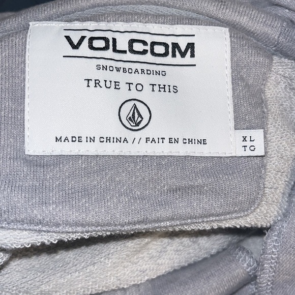 Volcom Navy Paint & Gray Color Block Pullover Hoodie - Men 3/4 snap and zippered - Picture 12 of 12
